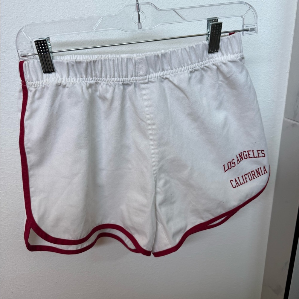 Brandy Melville White Shorts with Red Accents